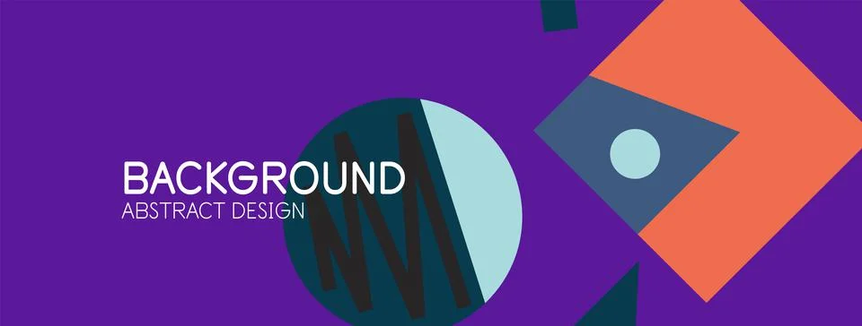 Abstract background. Blocks, lines, triangles, circles composition. Techno or Stock Illustration