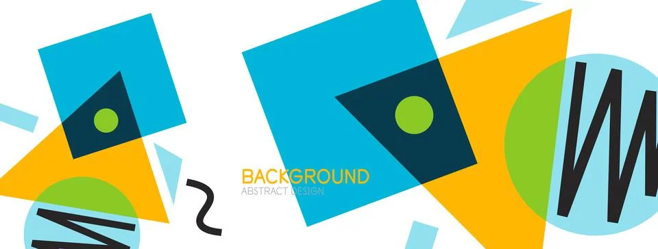 Abstract background. Blocks, lines, triangles, circles composition. Techno or Stockillustratie