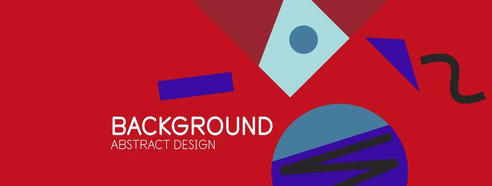 Abstract background. Blocks, lines, triangles, circles composition. Techno or Stock Illustration