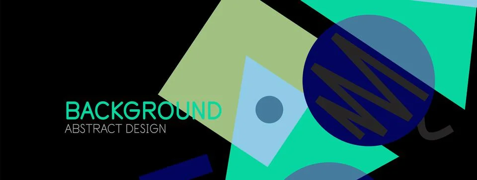 Abstract background. Blocks, lines, triangles, circles composition. Techno or Stock Illustration