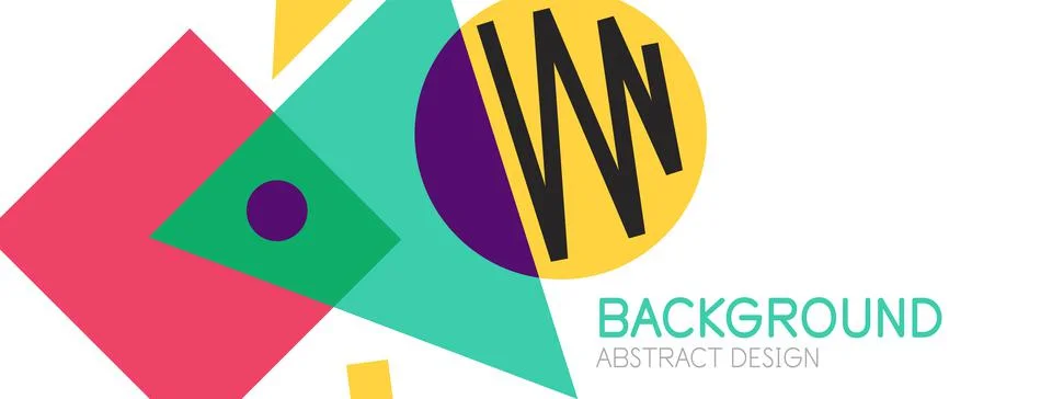 Abstract background. Blocks, lines, triangles, circles composition. Techno or Stockillustratie
