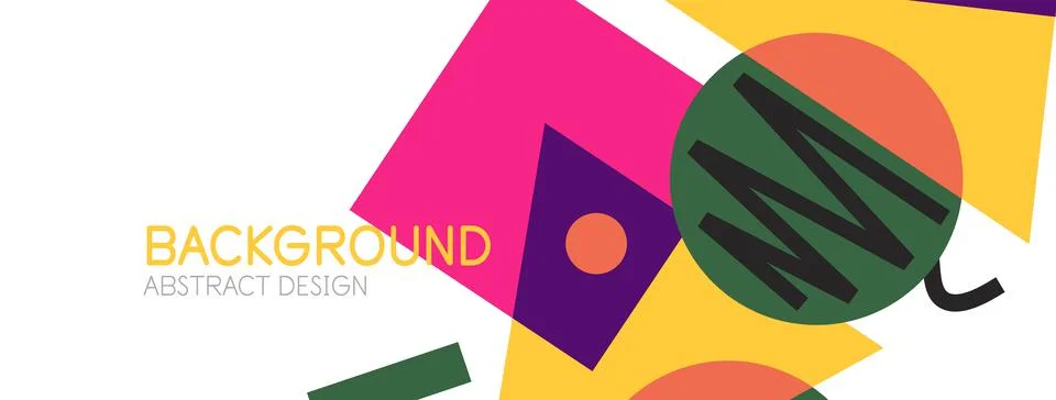 Abstract background. Blocks, lines, triangles, circles composition. Techno or Stock Illustration