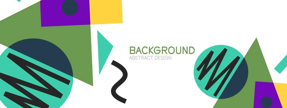 Abstract background. Blocks, lines, triangles, circles composition. Techno or Stock Illustration