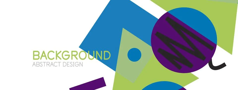 Abstract background. Blocks, lines, triangles, circles composition. Techno or Stock Illustration