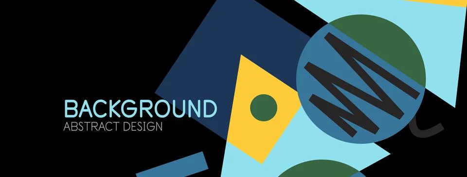 Abstract background. Blocks, lines, triangles, circles composition. Techno or Stockillustratie