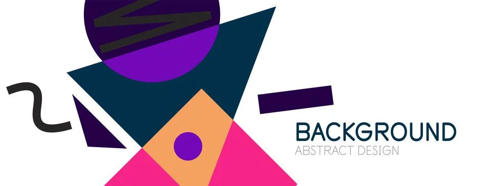 Abstract background. Blocks, lines, triangles, circles composition. Techno or イラスト素材