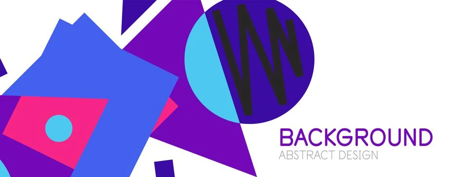 Abstract background. Blocks, lines, triangles, circles composition. Techno or Stock Illustration