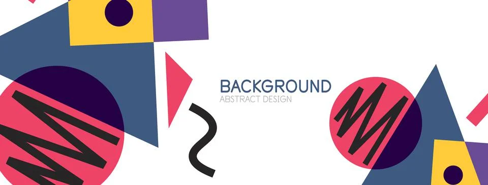 Abstract background. Blocks, lines, triangles, circles composition. Techno or 库存插图