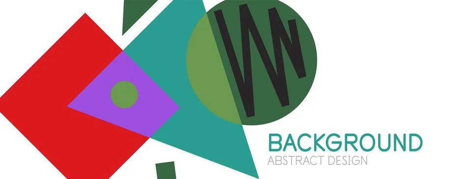 Abstract background. Blocks, lines, triangles, circles composition. Techno or Stock Illustration