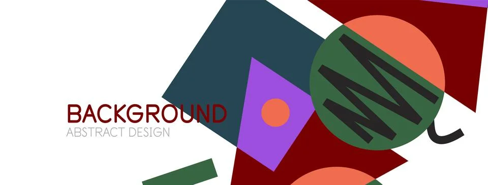 Abstract background. Blocks, lines, triangles, circles composition. Techno or Stock Illustration