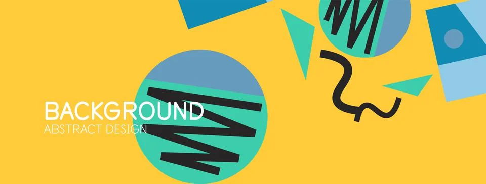 Abstract background. Blocks, lines, triangles, circles composition. Techno or Stock Illustration