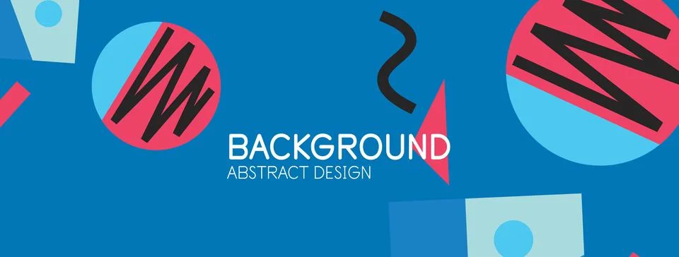 Abstract background. Blocks, lines, triangles, circles composition. Techno or Stock Illustration