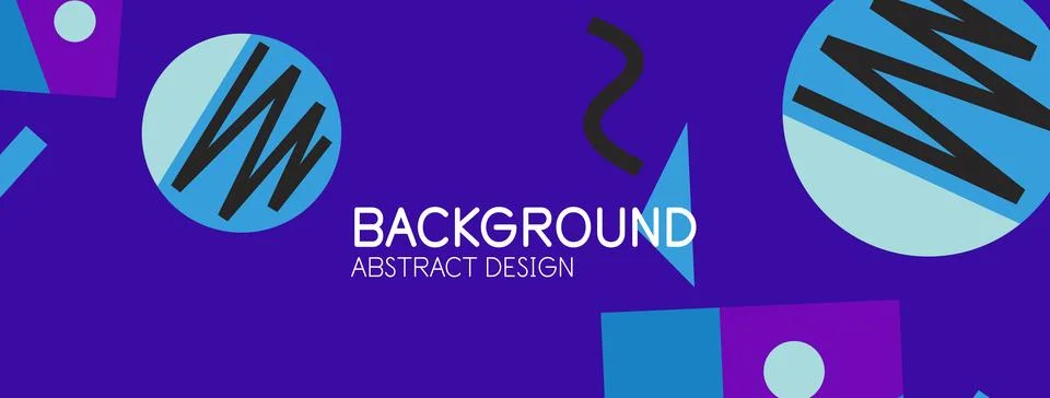 Abstract background. Blocks, lines, triangles, circles composition. Techno or Stock Illustration