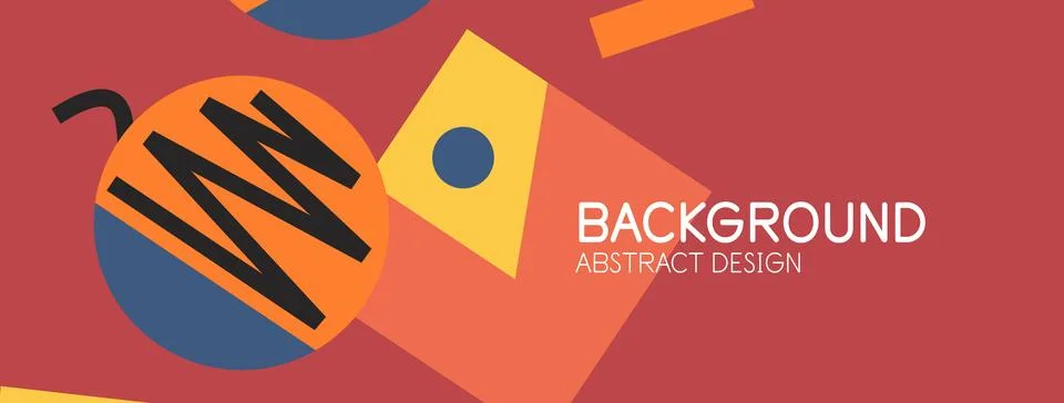 Abstract background. Blocks, lines, triangles, circles composition. Techno or Stock Illustration