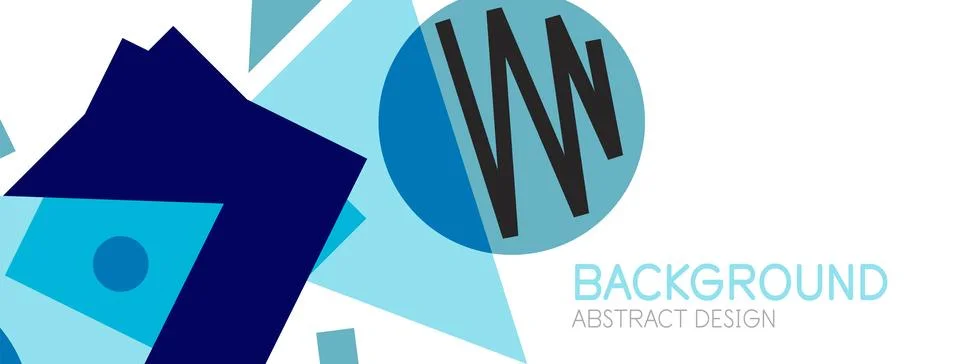 Abstract background. Blocks, lines, triangles, circles composition. Techno or Stock Illustration