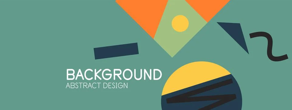 Abstract background. Blocks, lines, triangles, circles composition. Techno or Stock Illustration