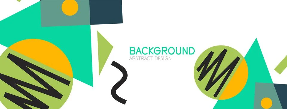 Abstract background. Blocks, lines, triangles, circles composition. Techno or Stock Illustration