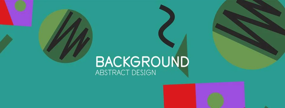 Abstract background. Blocks, lines, triangles, circles composition. Techno or Stock Illustration