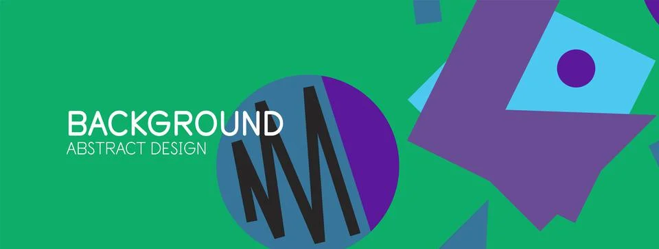 Abstract background. Blocks, lines, triangles, circles composition. Techno or Stock Illustration