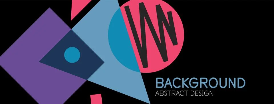 Abstract background. Blocks, lines, triangles, circles composition. Techno or Stock Illustration