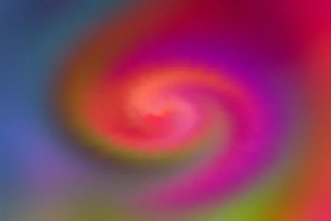 Abstract background bloom of raspberry lilac peach movement spiral green colo Illustrazione stock