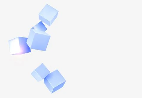Abstract background Blue 3d cubes blur effect. cub backdrop. Vector illustrat Illustrazione stock