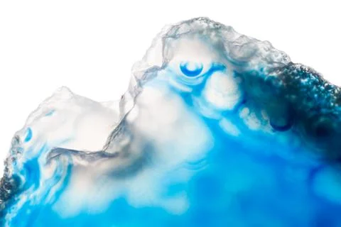 Abstract background, blue agate slice mineral isolated on white Stock Photos