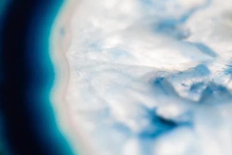 Abstract background, blue agate slice mineral Stock Photos
