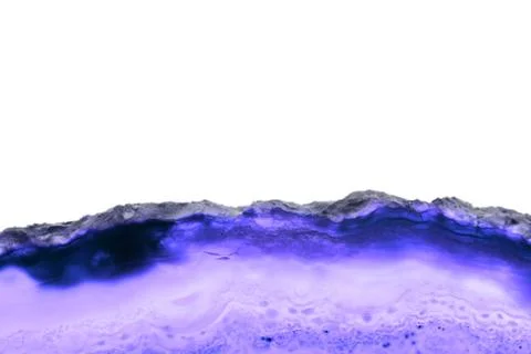 Abstract background, blue agate slice mineral cross section isolated on white Stock Photos