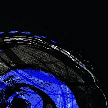 Abstract Background with Blue and Gray Brush Texture and Halftone Effect Illustrazione stock