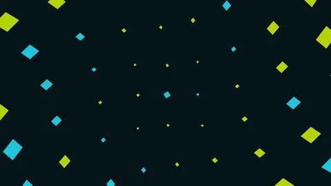 Abstract background with blue and green floating squares Stock Illustration
