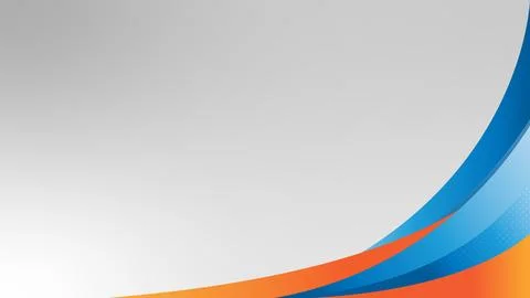 Abstract Background With Blue and Orange Curved Lines on White Gradient Stock Illustration