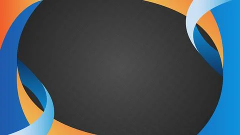 Abstract Background with Blue and Orange Swirls on Black Gradient Stock Illustration