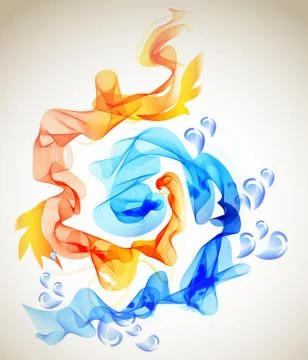 Abstract background blue and red, ice and fire Stock Illustration