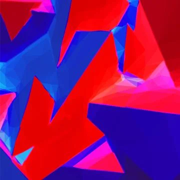 Abstract background with blue and red triangular shapes Illustrazione stock