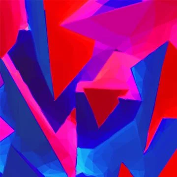 Abstract background with blue and red triangular shapes Illustrazione stock