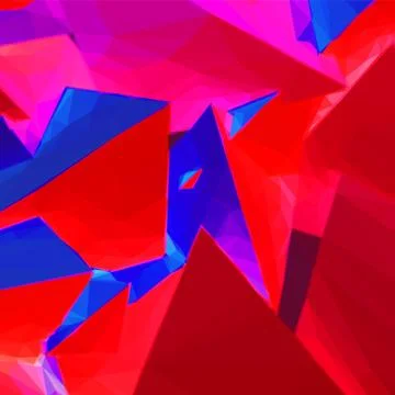 Abstract background with blue and red triangular shapes Illustrazione stock