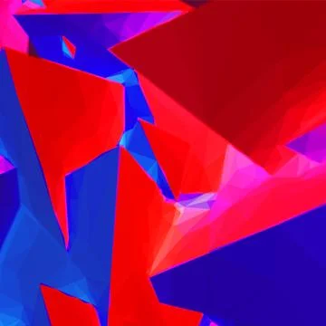 Abstract background with blue and red triangular shapes Stock Illustration