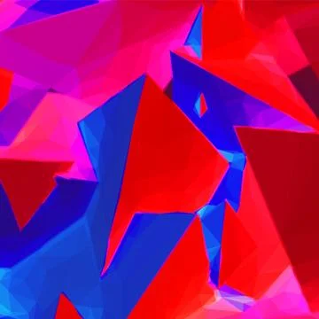 Abstract background with blue and red triangular shapes Stock Illustration