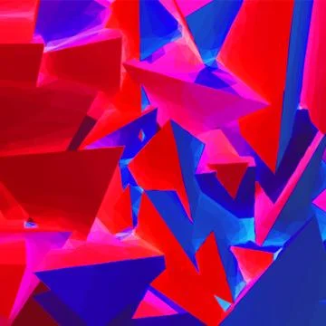 Abstract background with blue and red triangular shapes Illustrazione stock