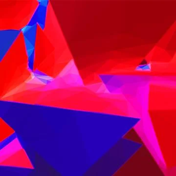 Abstract background with blue and red triangular shapes Stock Illustration