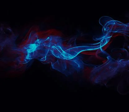 Abstract background of blue and red smoke waves on a black background Stock Photos