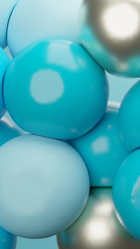  Abstract background with blue and silver balls Stock Footage 260469840