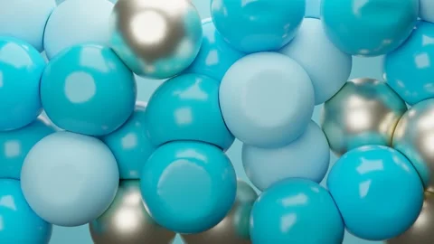  Abstract background with blue and silver balls Stock Footage 260469871