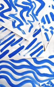 Abstract background with blue and white stripes Stock Illustration