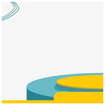 Abstract background with blue and yellow isometric podiums Stock Illustration