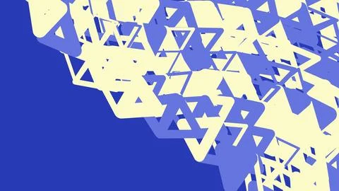 Abstract background with blue and yellow geometric triangles Illustrazione stock