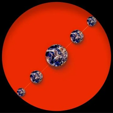 Abstract background with blue balls on a black background. Stock Illustration