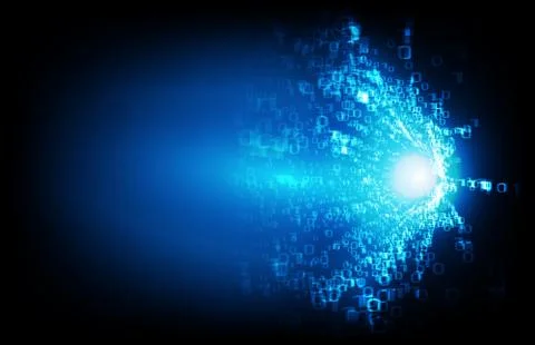 Abstract background of blue binary number data internet flow Stock Illustration