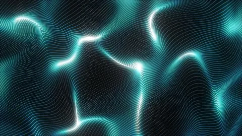 Abstract background blue on a black background glowing waves from neon line.. Stock Illustration
